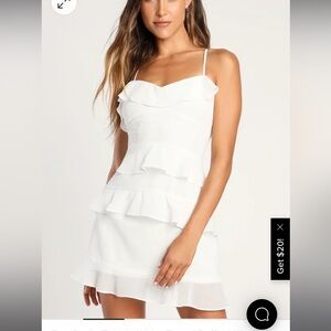 Lulus White Tiered Ruffle Dress